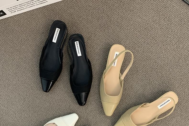 Slingback Toe Pumps Cap Square