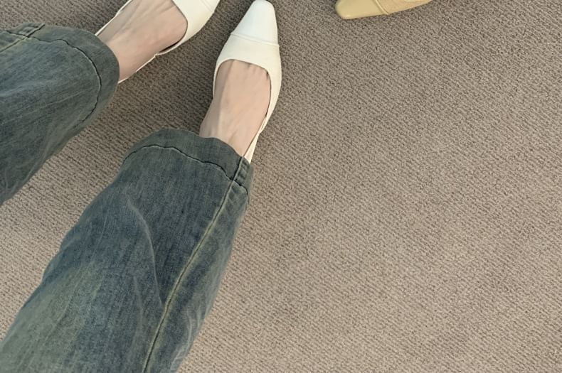 Slingback Toe Pumps Cap Square