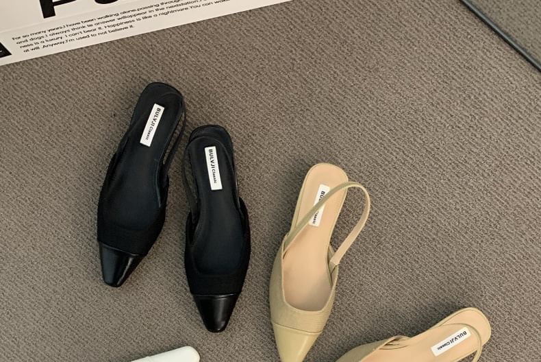 Slingback Toe Pumps Cap Square