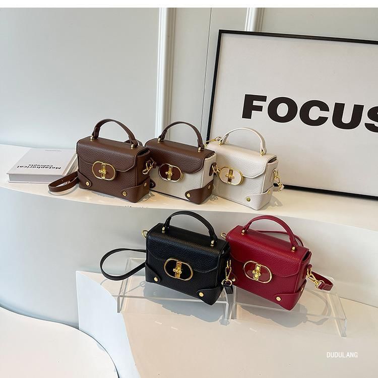 Handle Faux Top Bag Crossbody Flap Leather Plain