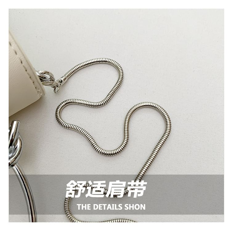 Top Leather Flap Faux Chain Crossbody Strap Bag Handle