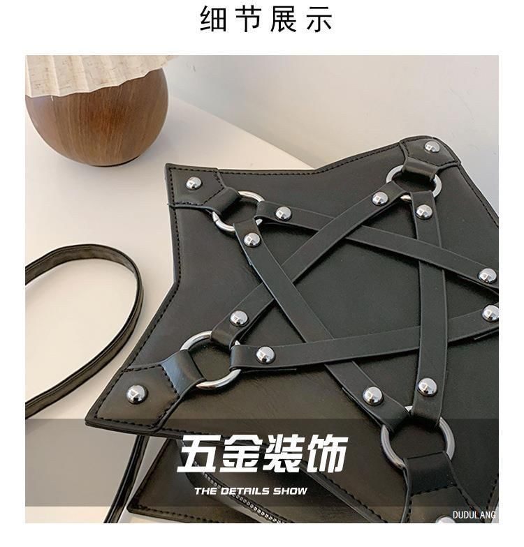 Star Faux Shape Bag Studded Leather Crossbody