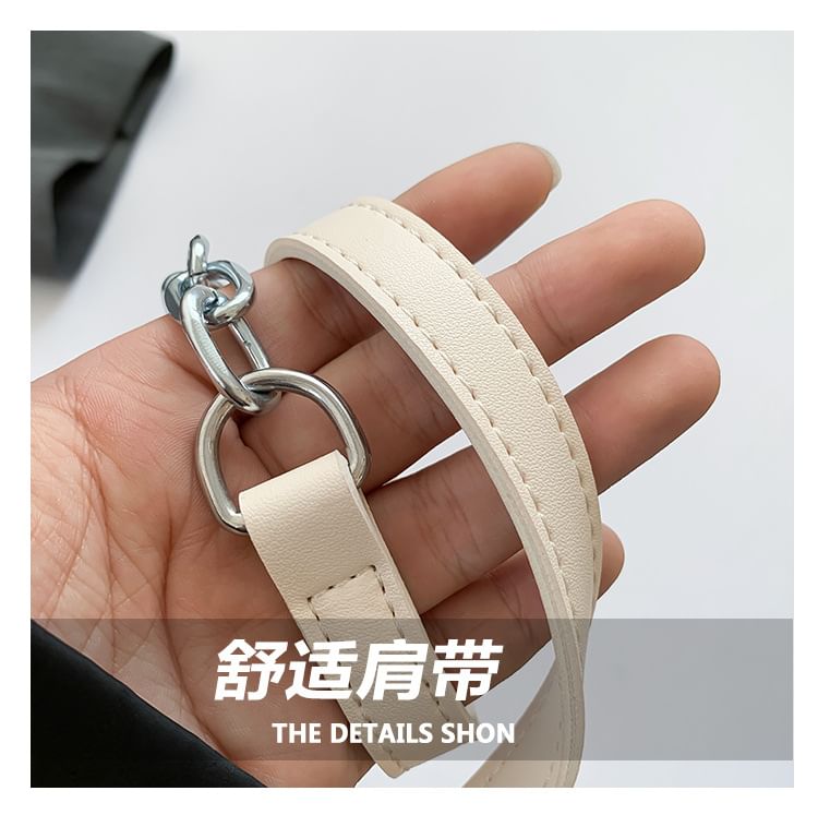 Bag Flap Faux Woven Leather Crossbody Plain