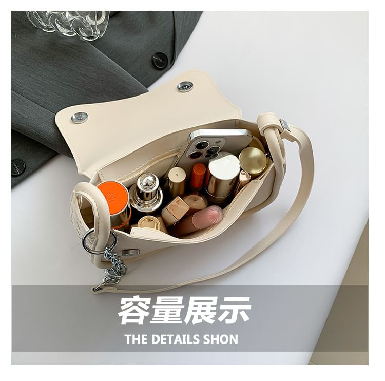 Bag Flap Faux Woven Leather Crossbody Plain