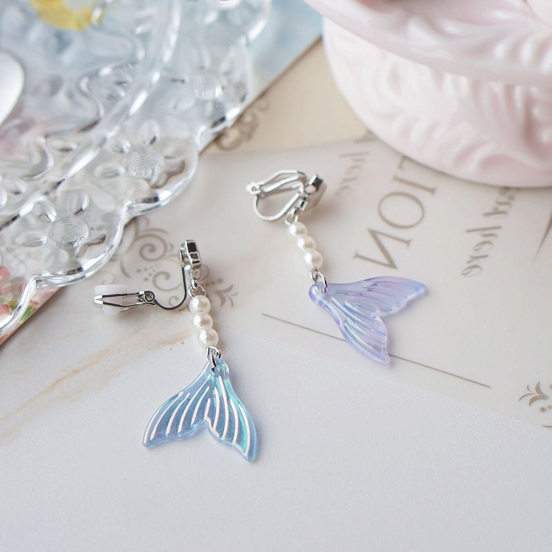 Alloy Designs) Mermaid Dangle Tail Earring (Various