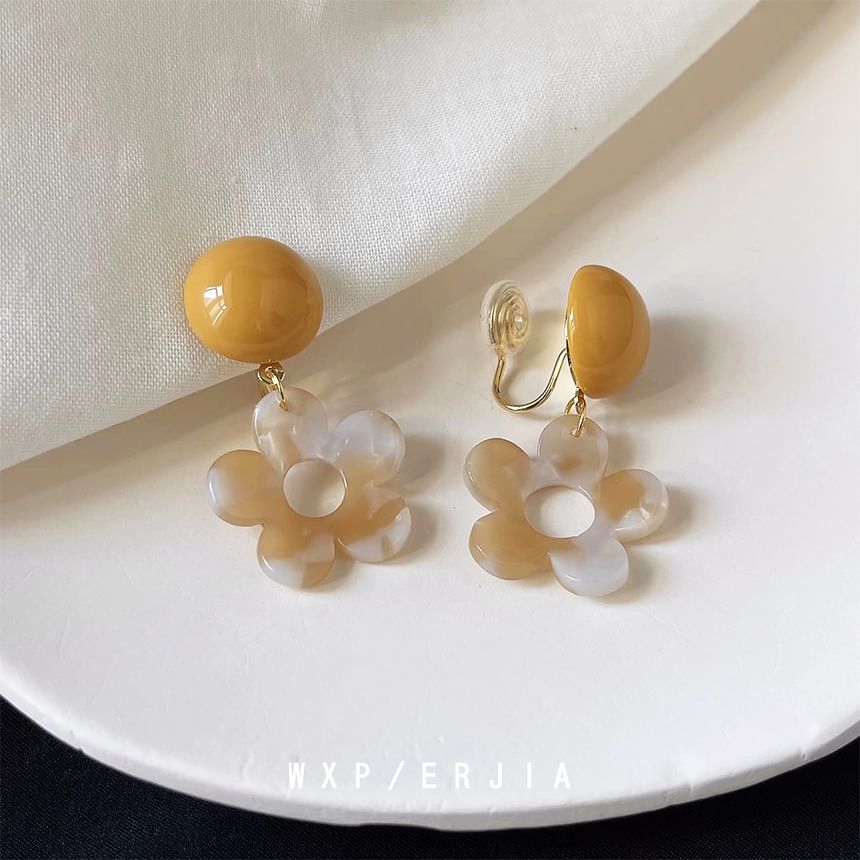 Drop Earring Acrylic Floral