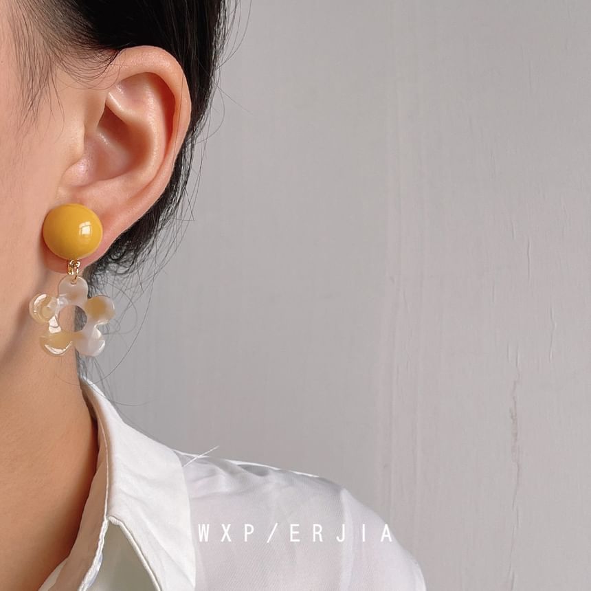 Drop Earring Acrylic Floral