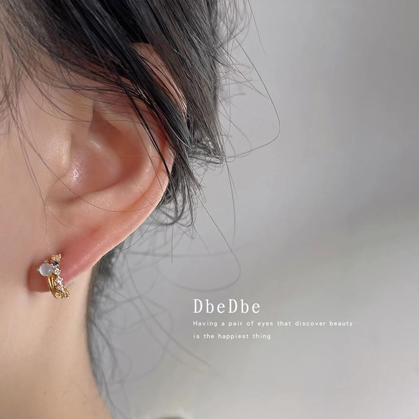 Rhinestone Cuff Ear Layered Alloy