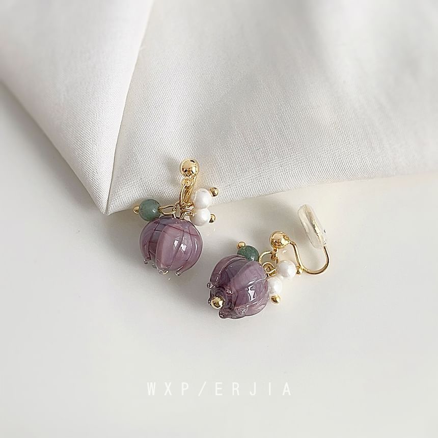 Alloy Faux Cuff Gemstone Pearl Ear