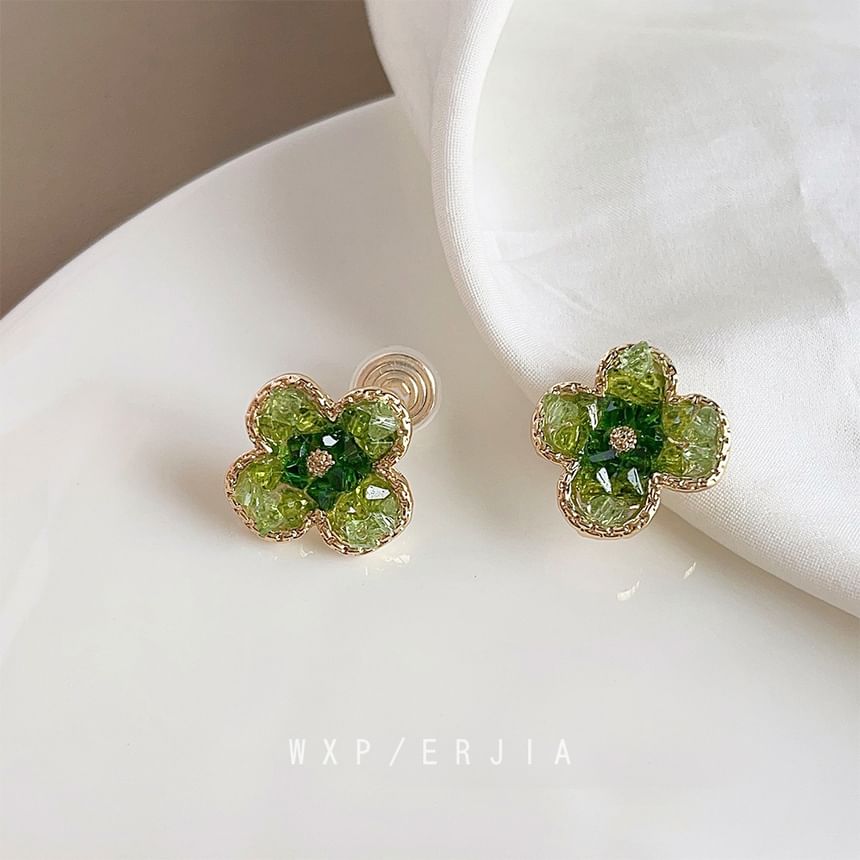 Clover Alloy Faux Ear Cuff Crystal