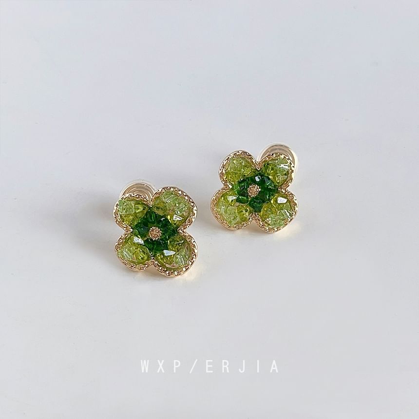 Clover Alloy Faux Ear Cuff Crystal