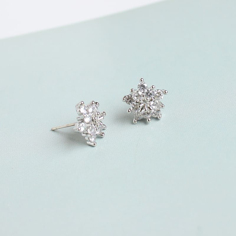(Various Earring Rhinestone Stud Floral Designs) Alloy