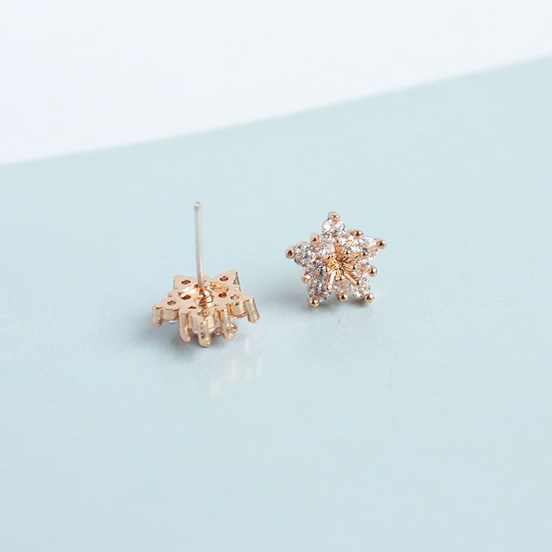 (Various Earring Rhinestone Stud Floral Designs) Alloy