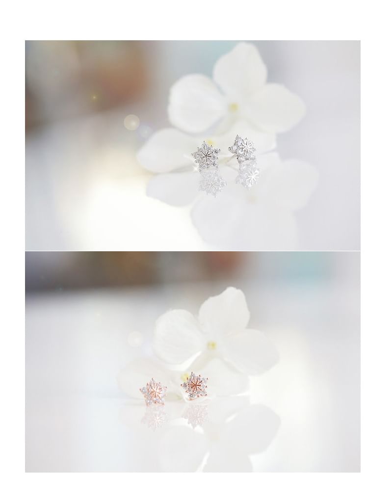 (Various Earring Rhinestone Stud Floral Designs) Alloy