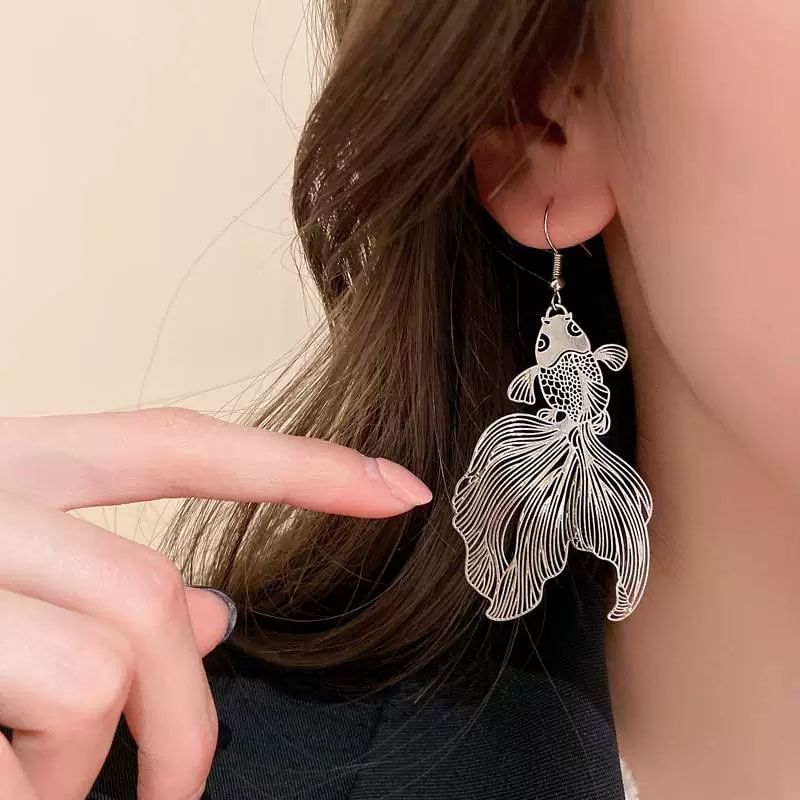 Fish Drop Hollow Earrings