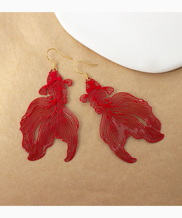 Fish Drop Hollow Earrings