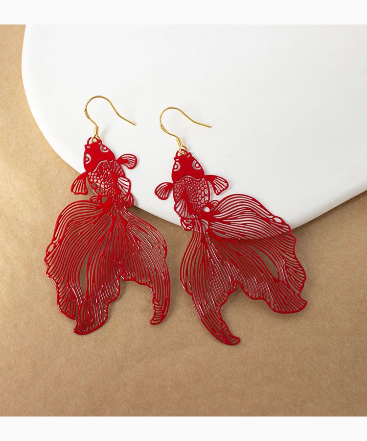 Fish Drop Hollow Earrings