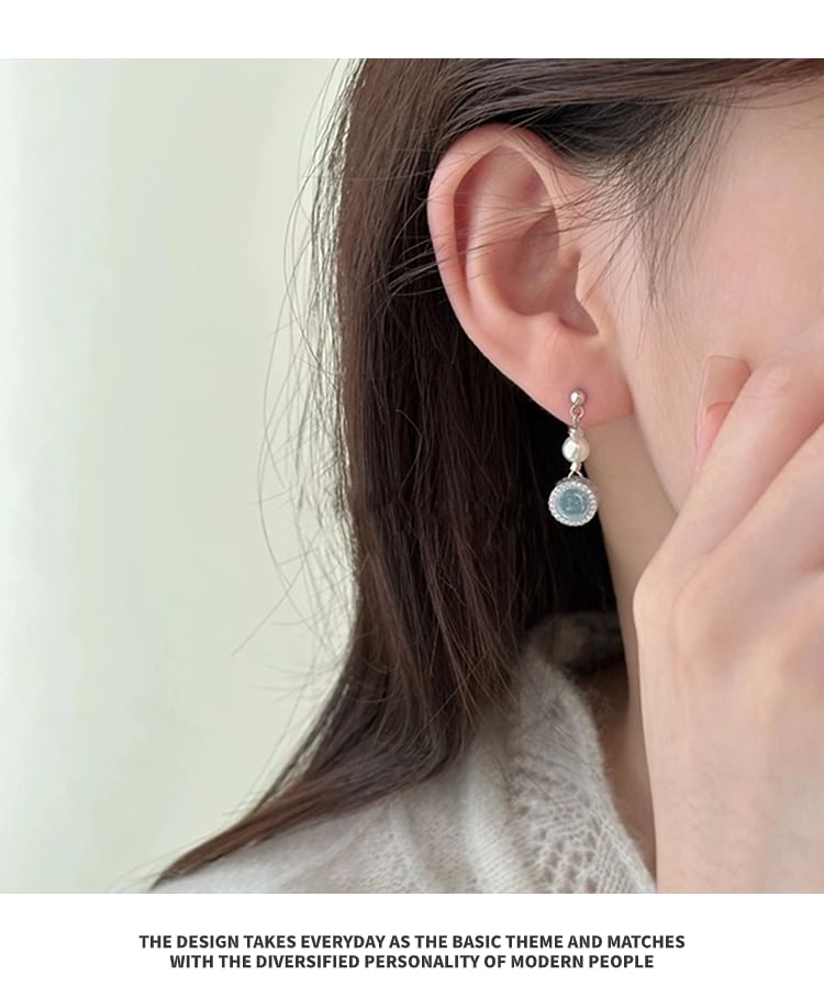 Pearl Earring Drop Faux Rhinestone