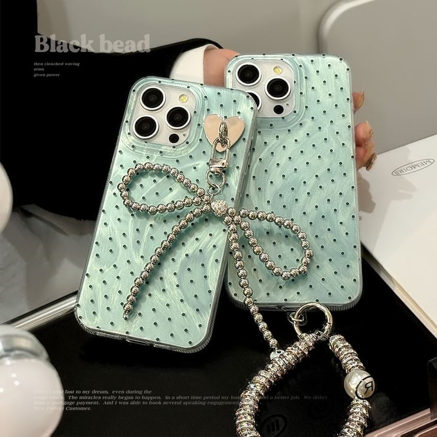 Dot Set Phone Charm Polka Strap Case /
