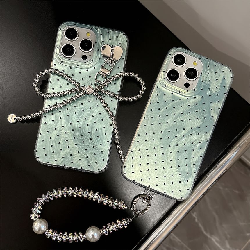 Dot Set Phone Charm Polka Strap Case /