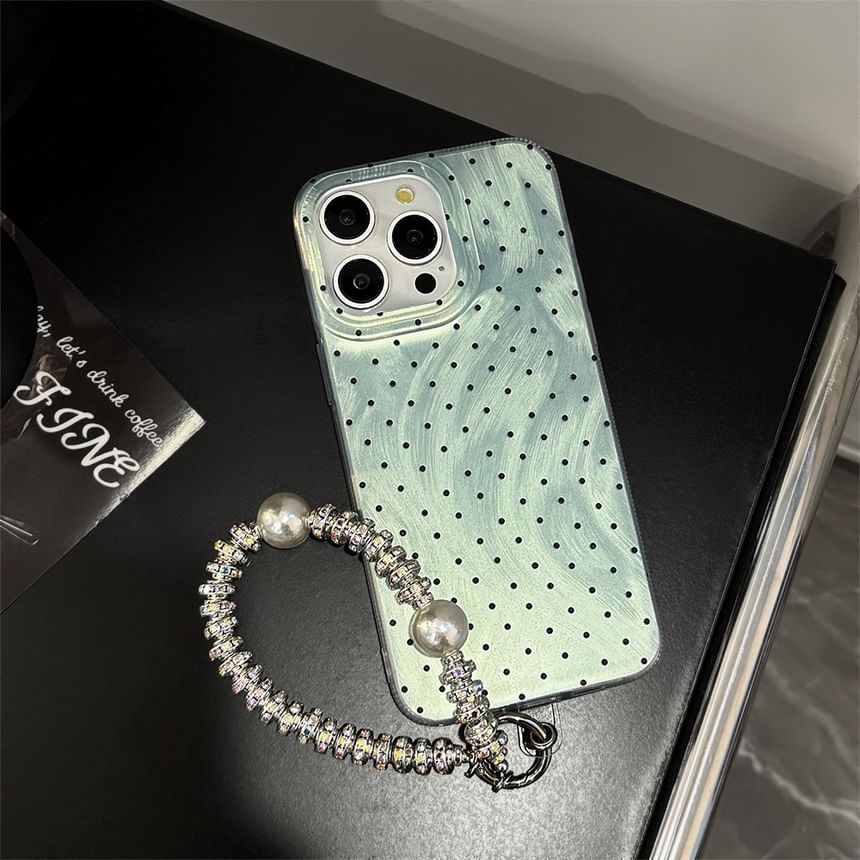 Dot Set Phone Charm Polka Strap Case /