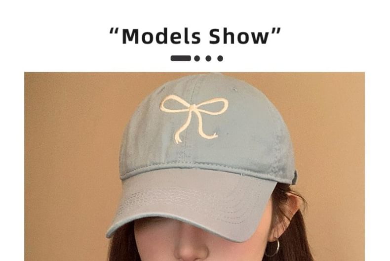 Baseball Cap Bow Embroidered