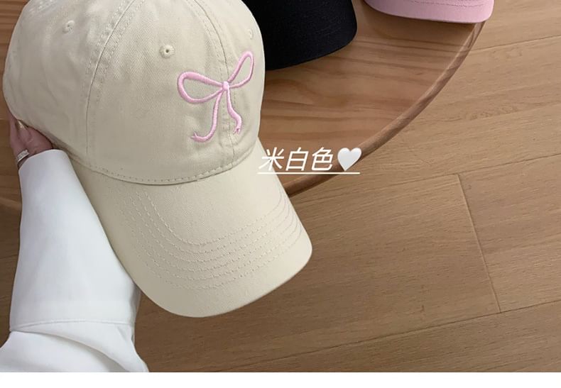 Baseball Cap Bow Embroidered