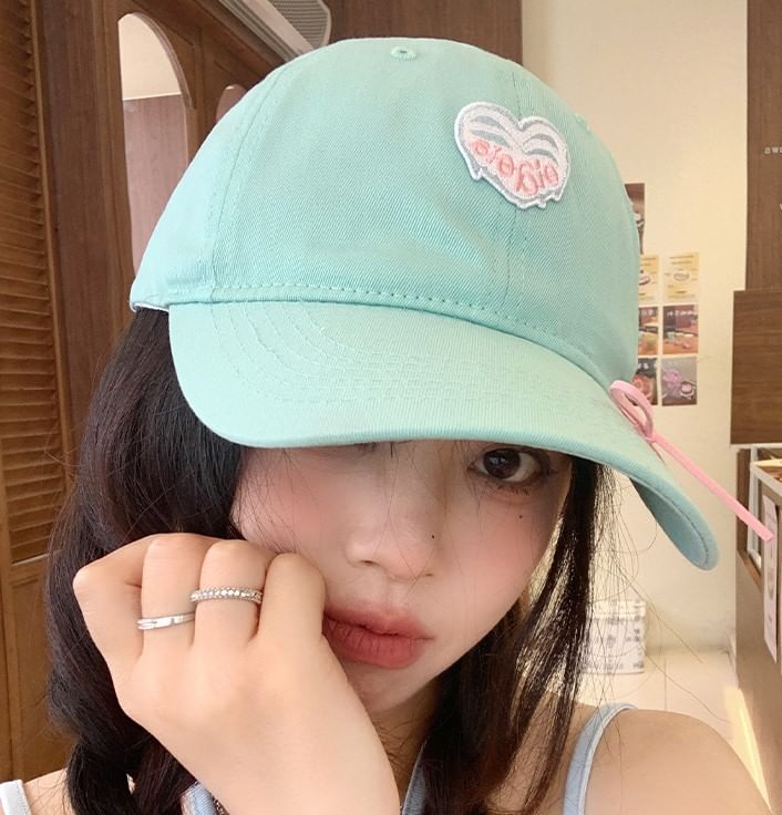 Heart Applique Cap Baseball