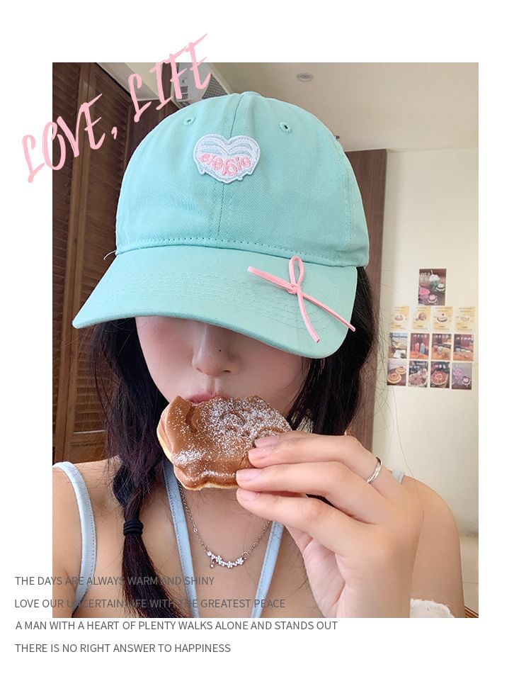 Heart Applique Cap Baseball