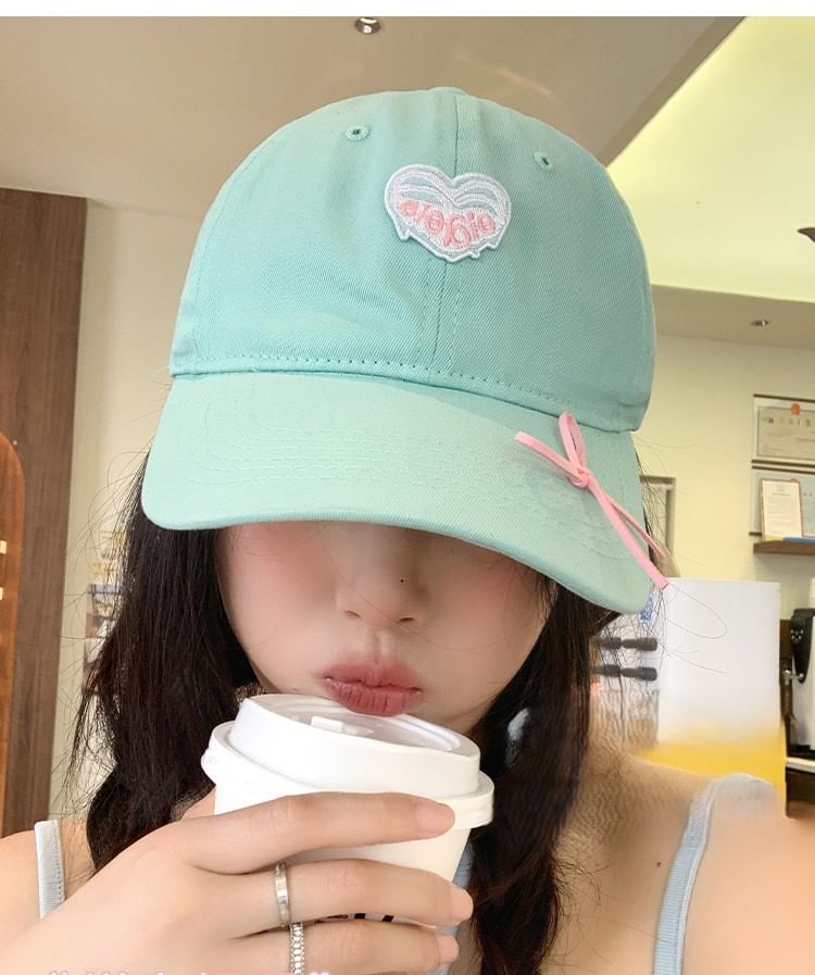 Heart Applique Cap Baseball