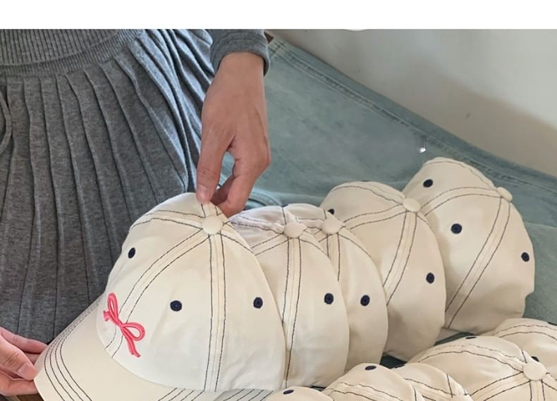 Baseball Bow Embroidered Cap