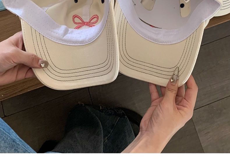 Baseball Bow Embroidered Cap