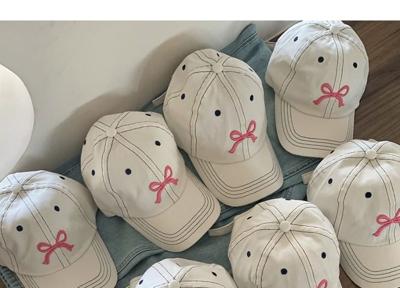 Baseball Bow Embroidered Cap