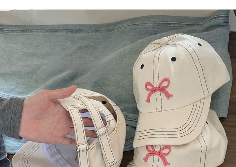 Baseball Bow Embroidered Cap
