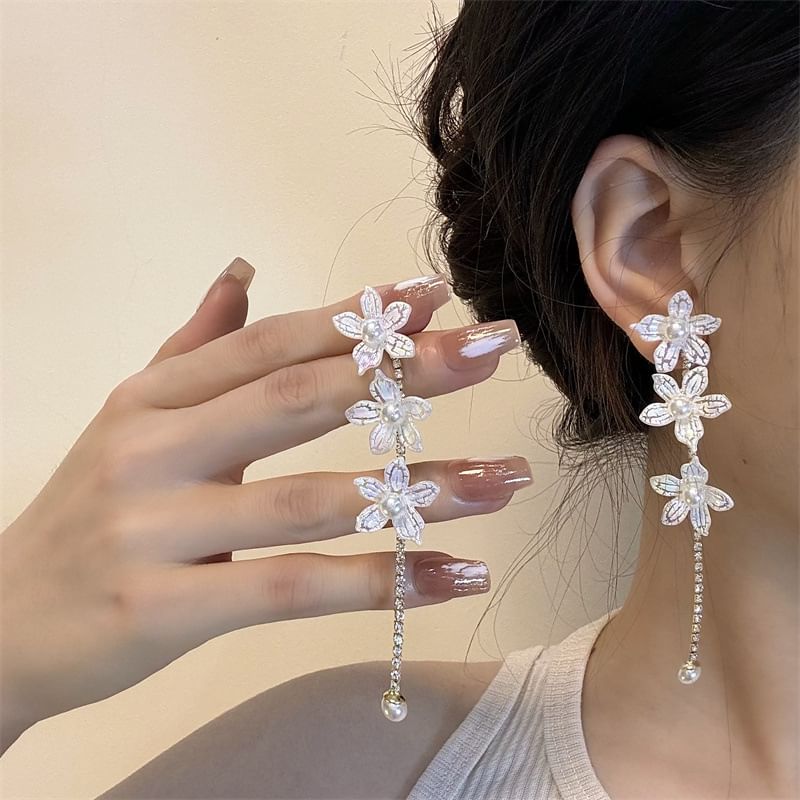 Floral Earring / Stud Dangle Alloy