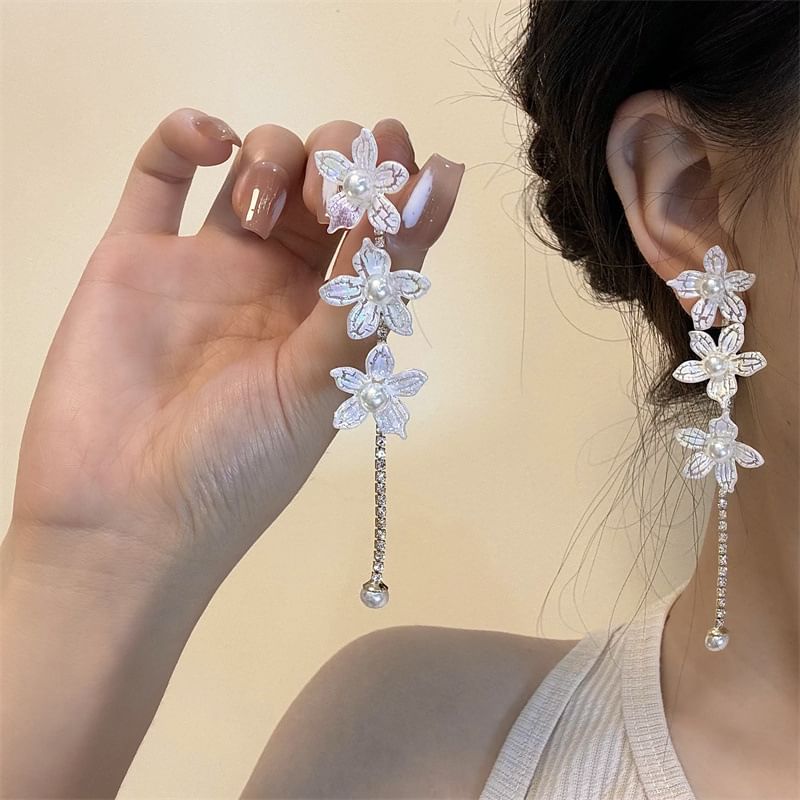 Floral Earring / Stud Dangle Alloy