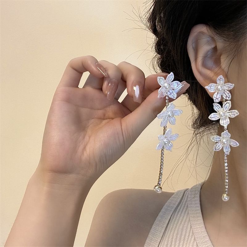 Floral Earring / Stud Dangle Alloy