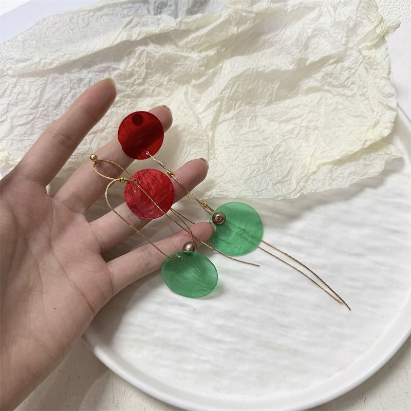 Asymmetrical Disc Earring Dangle Alloy