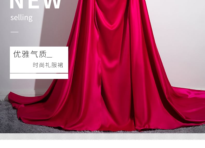 Gown Ruched Tube A-Line Plain Evening