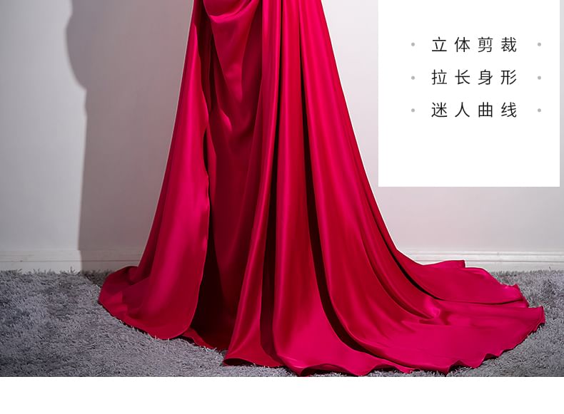 Gown Ruched Tube A-Line Plain Evening