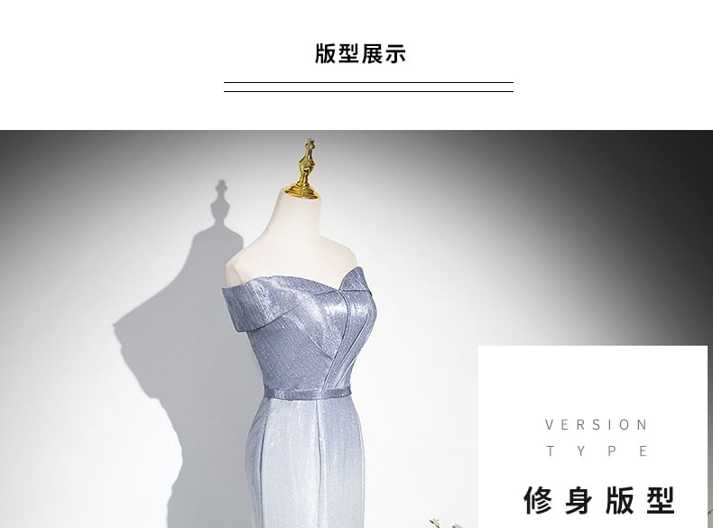 Gown Evening Mermaid Glitter Tube Gradient