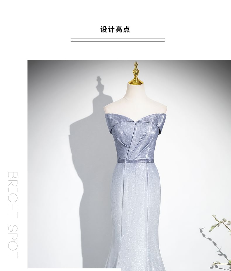 Gown Evening Mermaid Glitter Tube Gradient