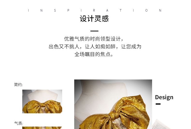 Evening Tube Bow Gown Sequin Slit Trumpet