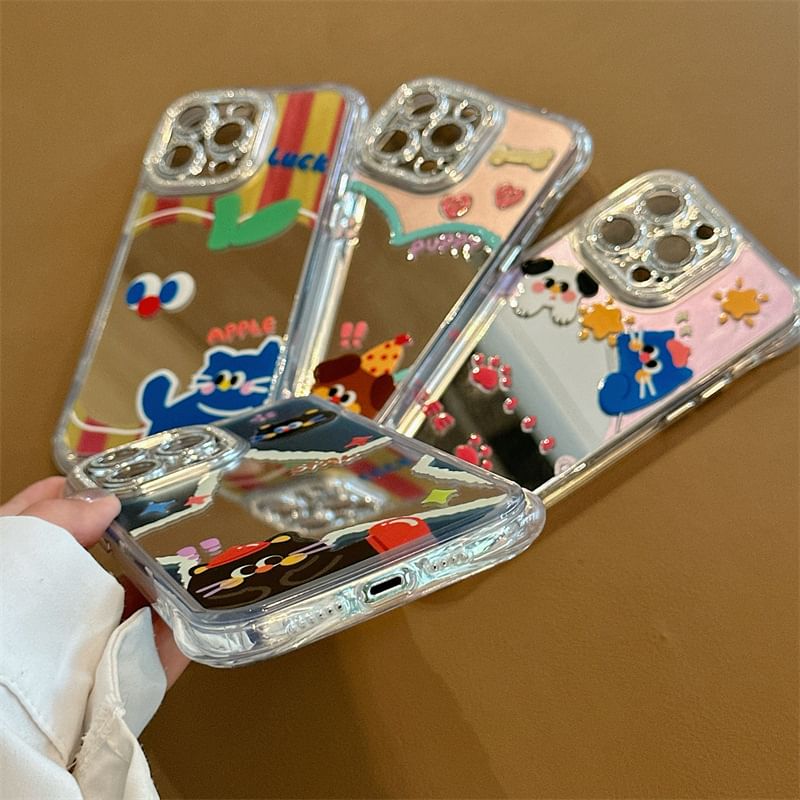 Mirrored Case Phone Cartoon