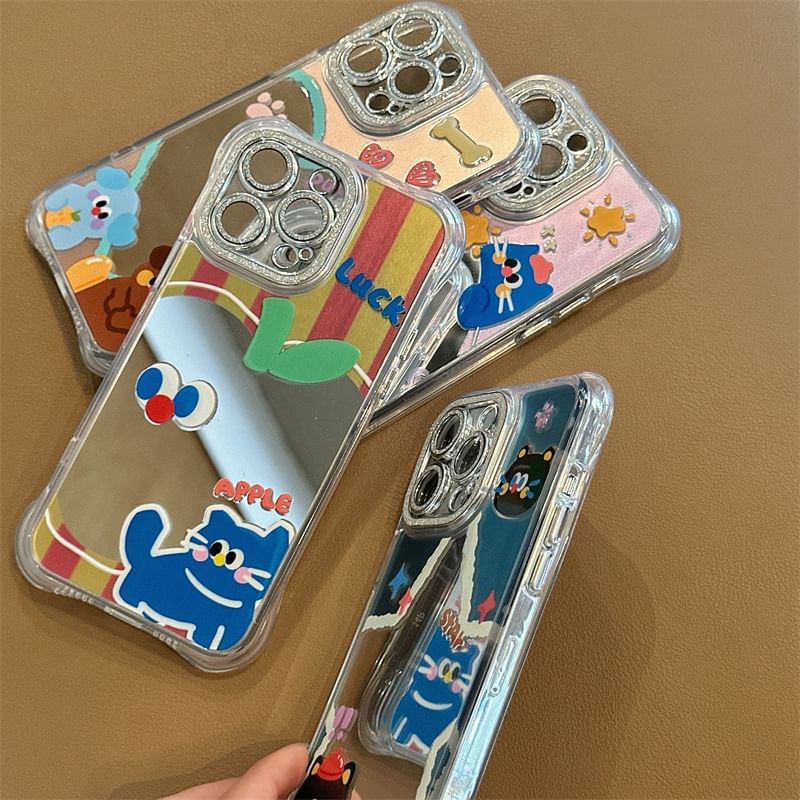 Mirrored Case Phone Cartoon