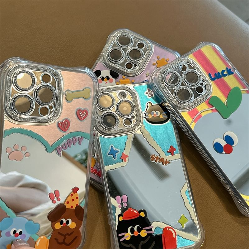 Mirrored Case Phone Cartoon