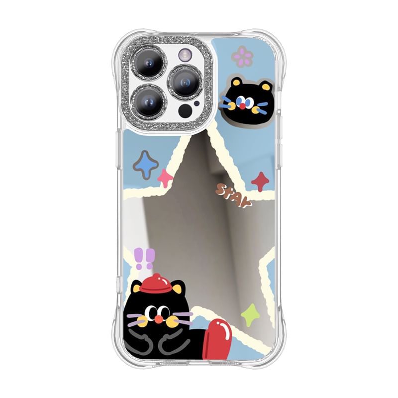 Mirrored Case Phone Cartoon