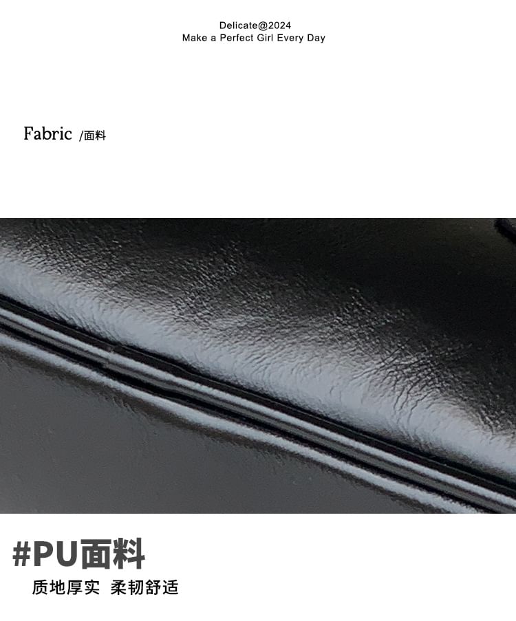 Crossbody Handle Top Bag Plain Faux Leather