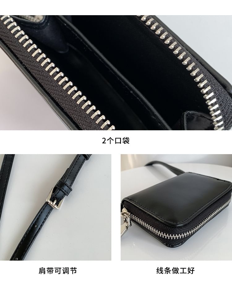 Faux Plain Bag Leather Crossbody