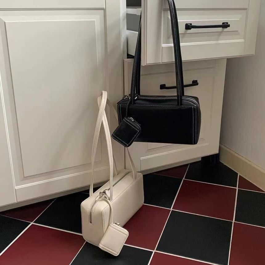 Bag Plain Leather Faux Shoulder